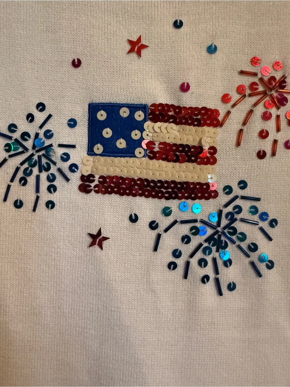 VTG Americana sweater tank flag USA size L EUC